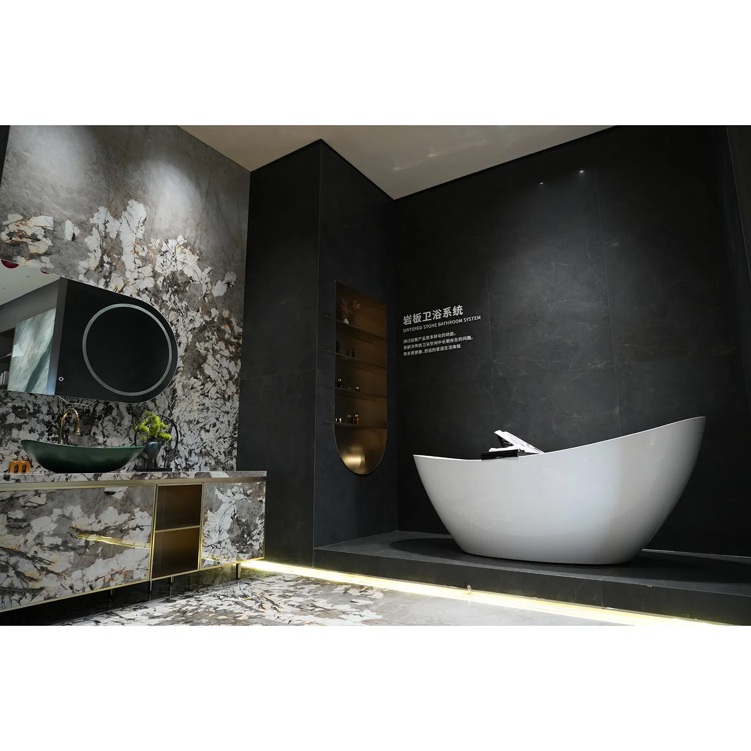 Complete Marble Kitchen Island with Contemporary Modern Finish