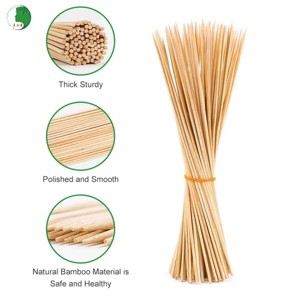 Бамбуковые шампуры для барбекю и цветов, 100 шт.