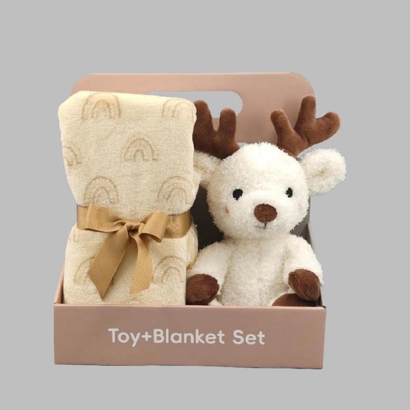 Wholesale Langyu Animal Toys with Blanket Dolls Kids Sleeping Blanket Cute Animal Doll Blanket Rabbit Blanket Children's Soothing