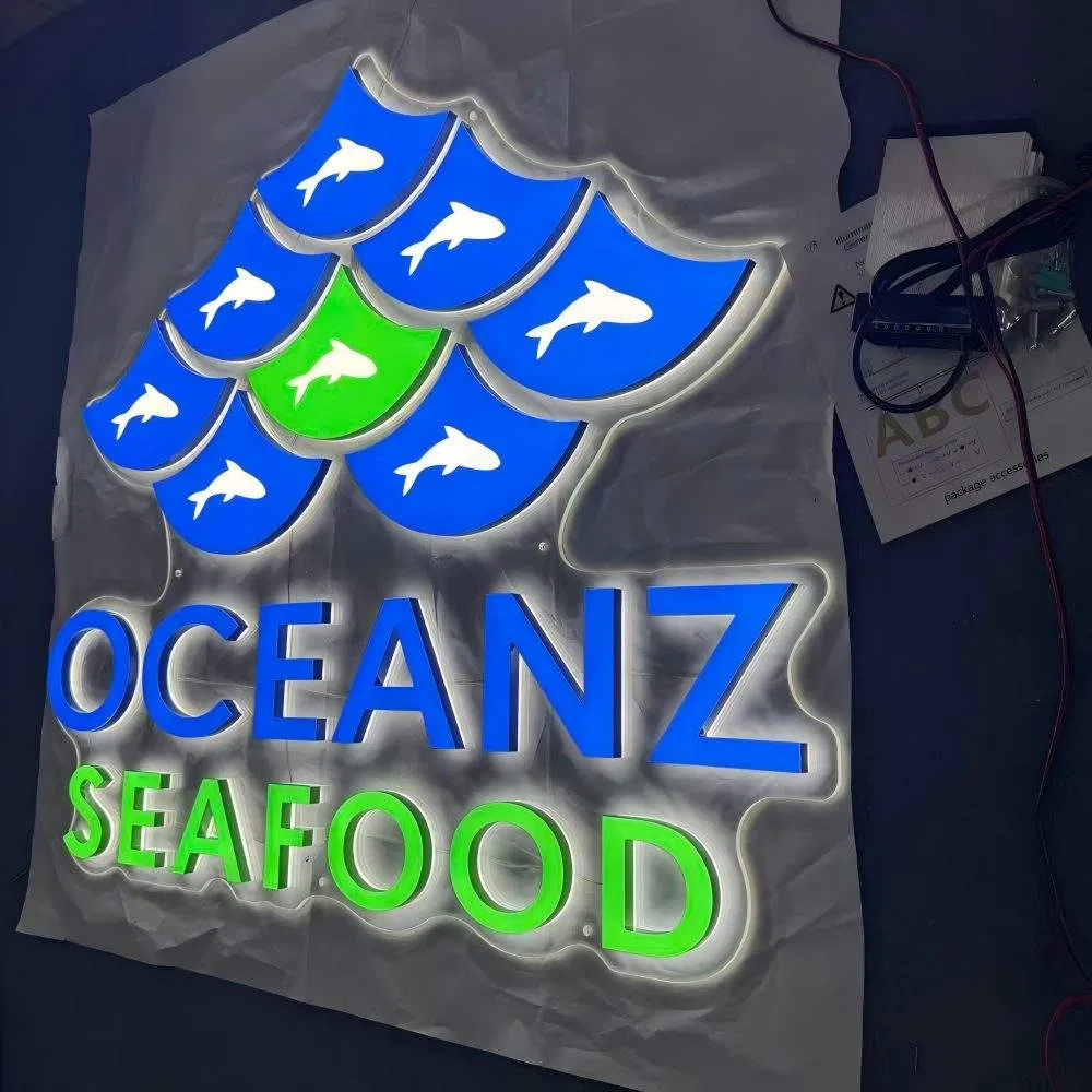 LED 3D Letters Business Sign Logo Signage Outdoor Metal Shop Store Frontlit Acrylic Channel Luminous Letter Advertising Sign