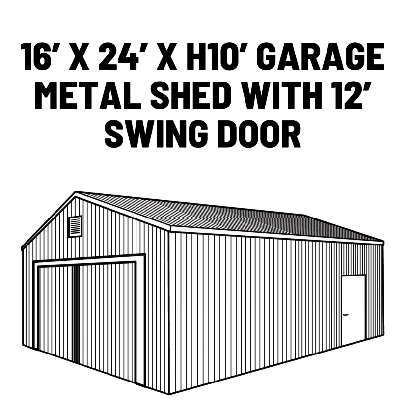 16X24X10FT Metal Shed Garage Outdoor Carport
