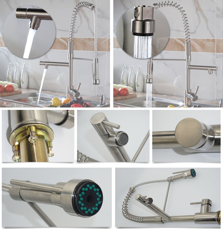 Flexible Grifos PARA Cocina Rose Gold Deck Mounted Hot and Cold Water Pull Down Kitchen Sink Faucet