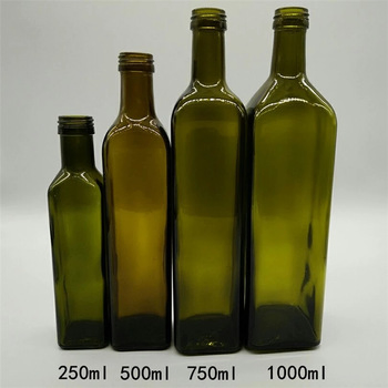 Customised Colors Round Glass Olive Oil Bottle for Oiler Cruet Condiment