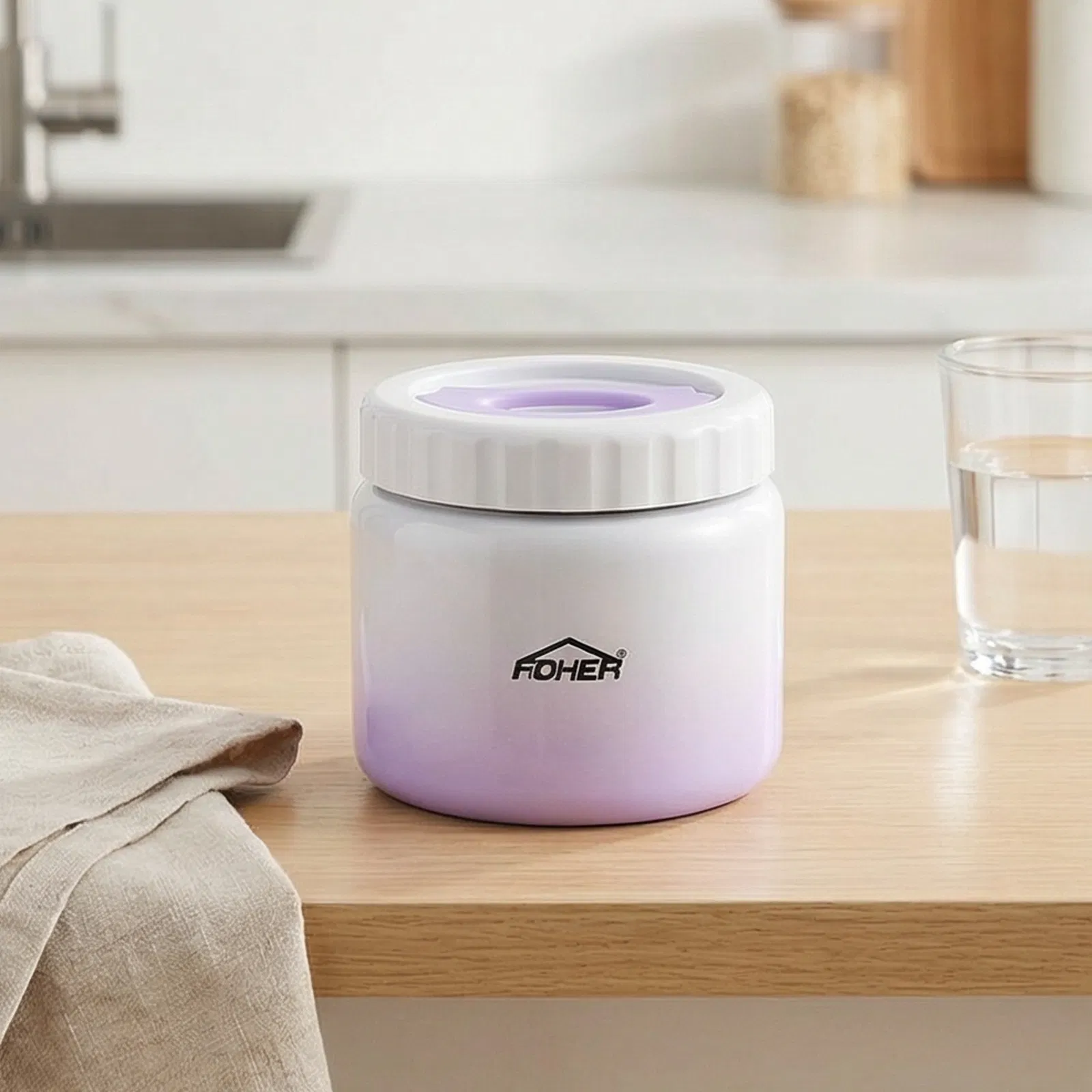 Aohea 350ml/250ml Food Grade Sleek Stainless Steel Insulated Food Jar for Thermal Dining