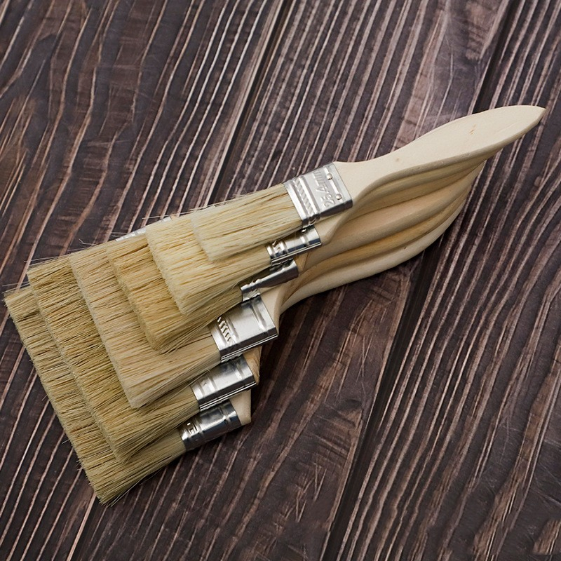 Кисть для масляной живописи с деревянной ручкой и щетиной кабана