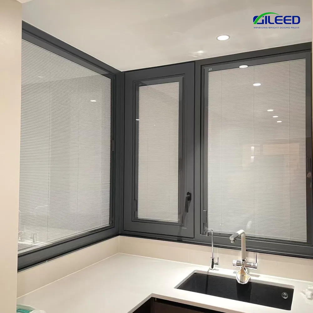 Modern Double Glazed Louver Window Durable Aluminum Alloy Magnetic Shutter Blinds