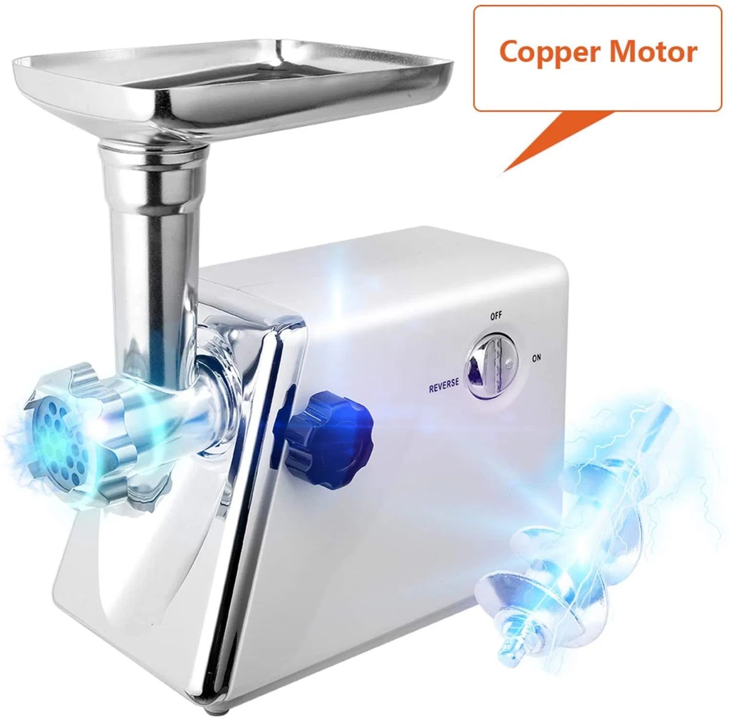 Electric Meat Grinder Household Stainless Steel Food Mincer Machine with Grinding Plates