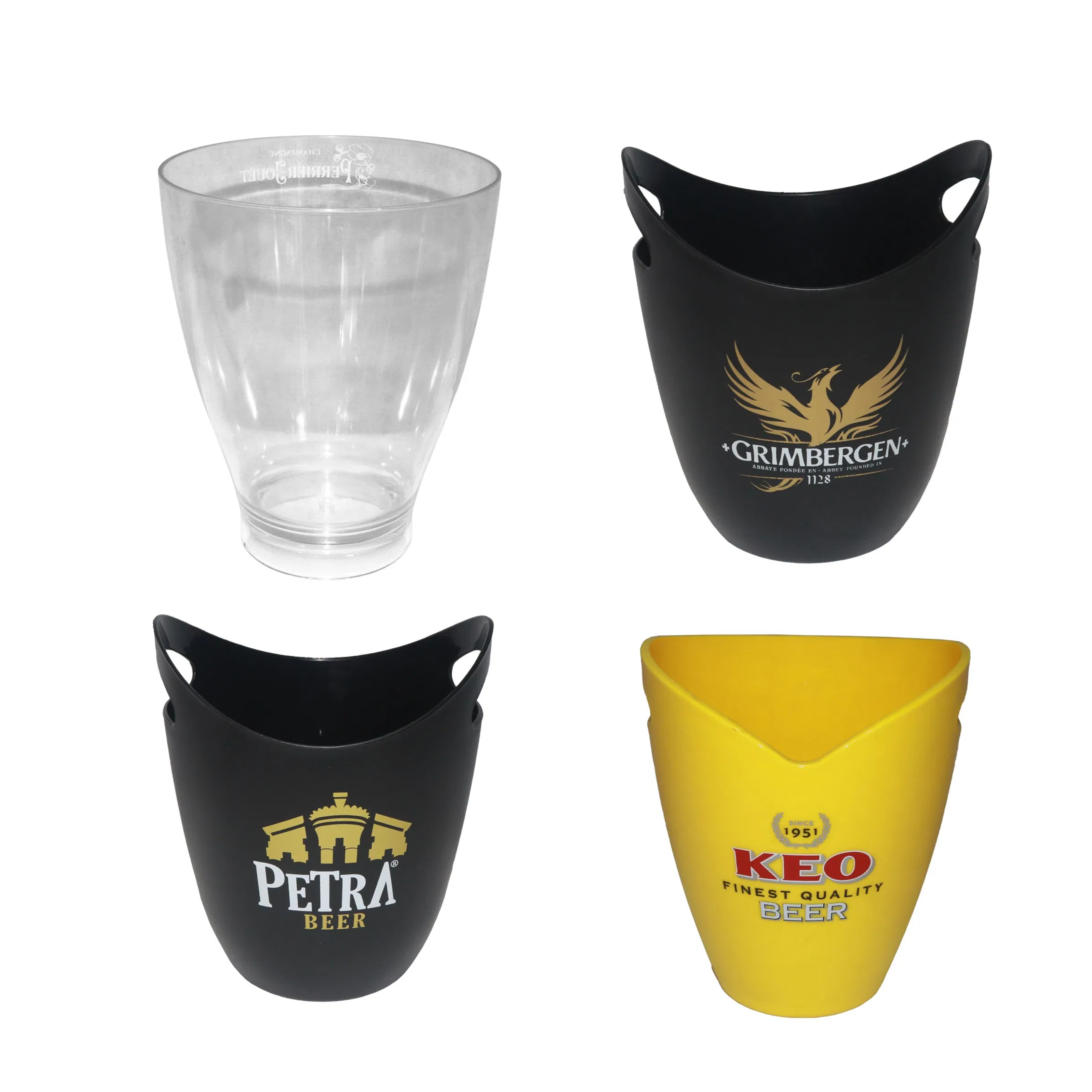 Custom Logo Color Size Black Blue Clear Red Yellow Strong Sturdy Material Plastic Ice Bucket for Waterloo Gambrinus Herold