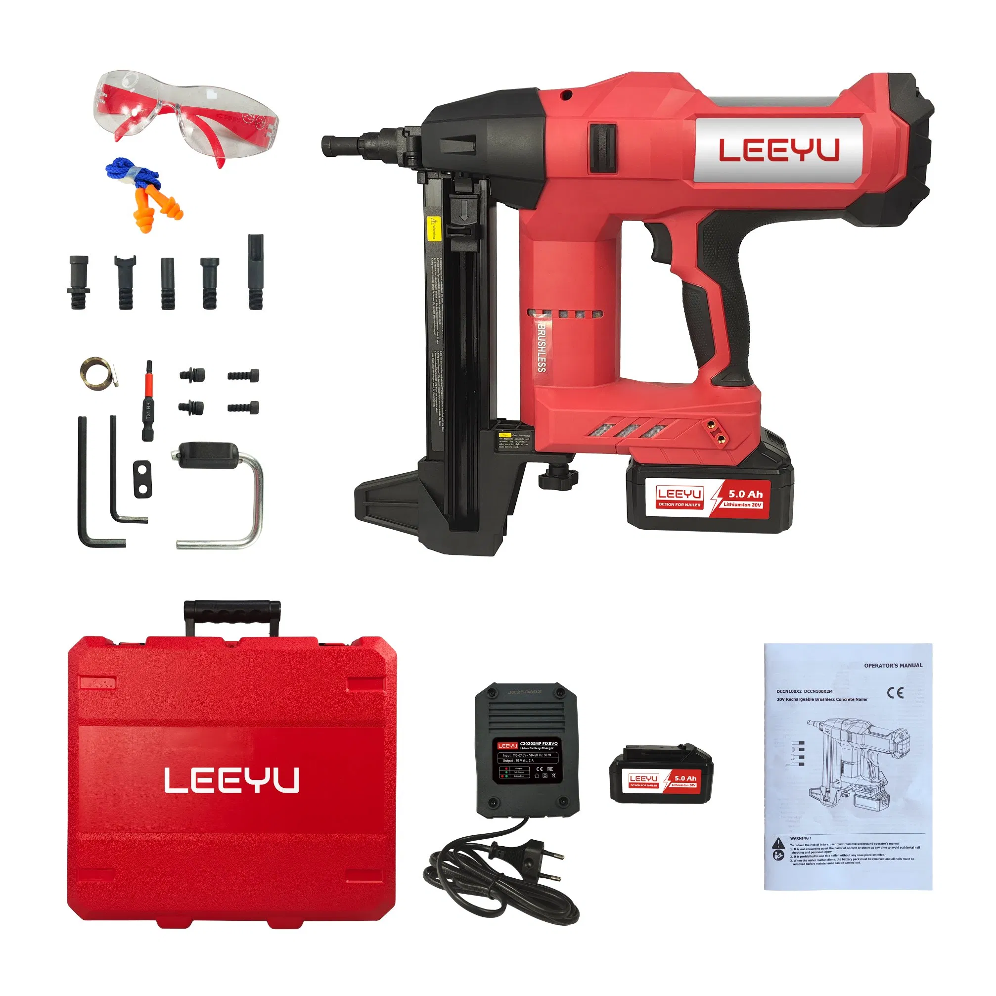 Heavy Duty Cordless Concrete Nail Gun for Jobsite Construction Use