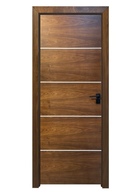 Hinge Style Solid Wood with Nature Veneer Skin Interior Room Door Finished Surface Bedroom for Modern Houses Apartment