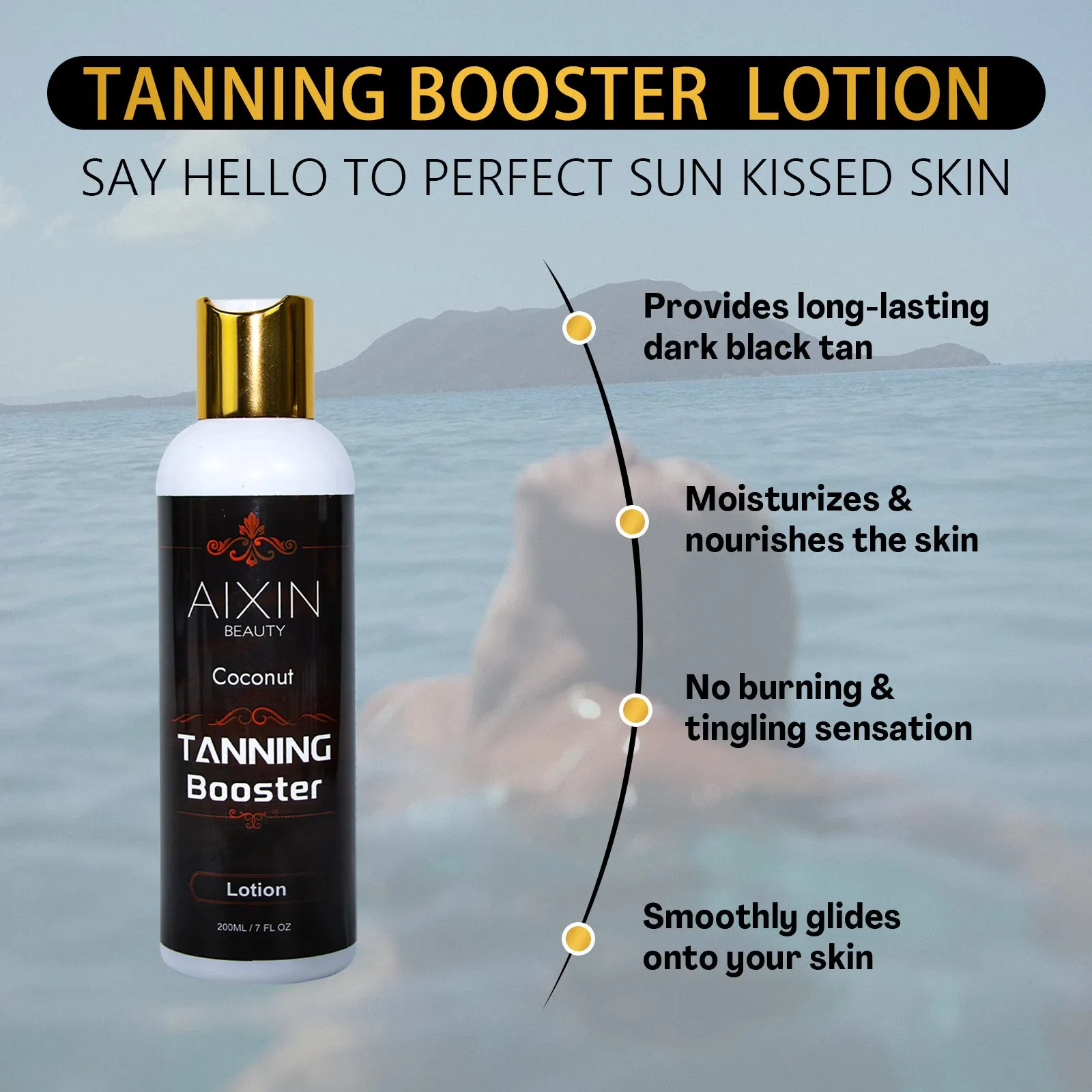 Beauty Cosmetics Skin Care Tanning Booster Outdoor Sun Coconut Tanning Lotion