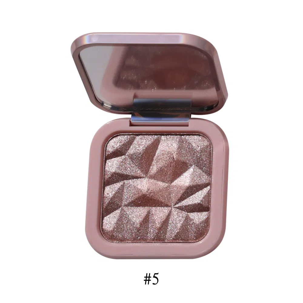 Custom Logo Vegan Diamond Rose Gold Shimmer Glow Bronzer Single Highlighter Makeup Palette