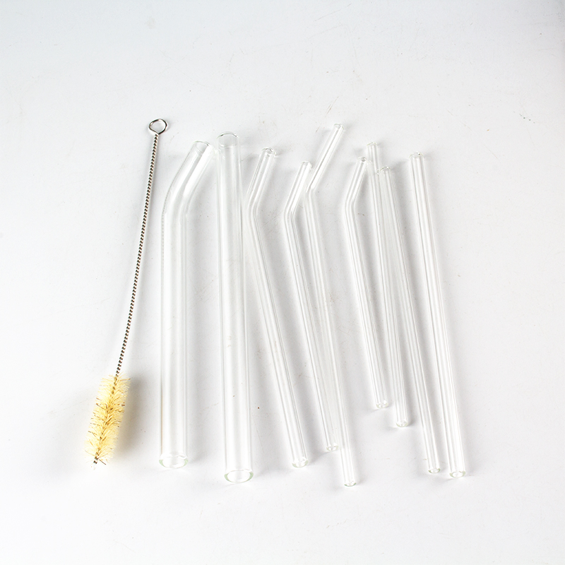 Eco Friendly Borosilicate Glass Clear Color Straw Glass Straw