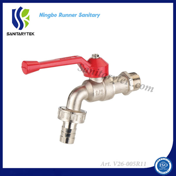 Brass Ball Water Bib Cock with Hose Connection (V26-005R14)