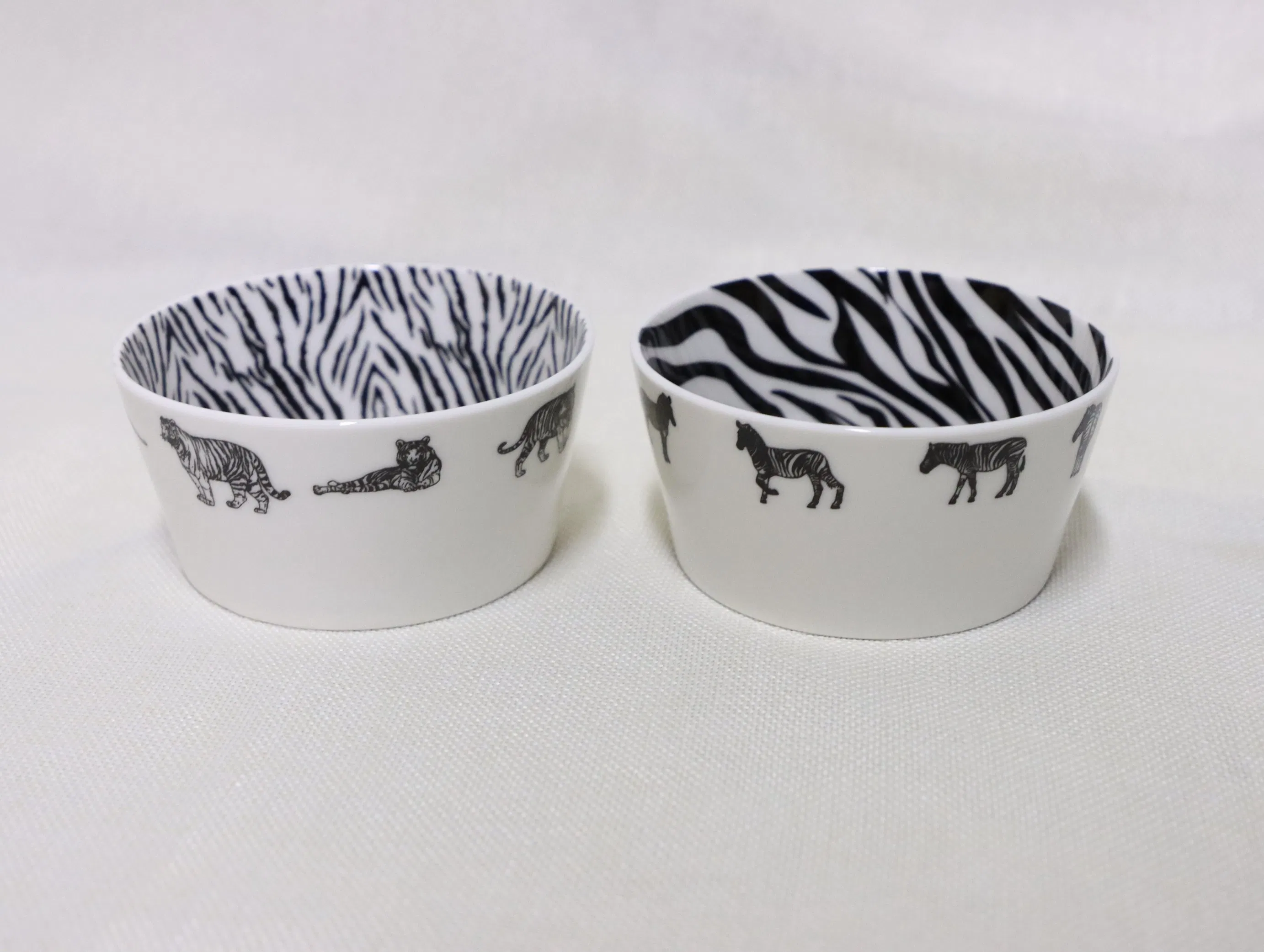 Ceramic Snack Bowl, Zebra Leopard Full Decaled Ceramic Tableware Serve Bowl