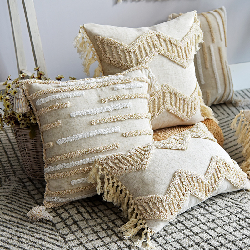 Boho Style Tassles Cushionfor Home Decoration
