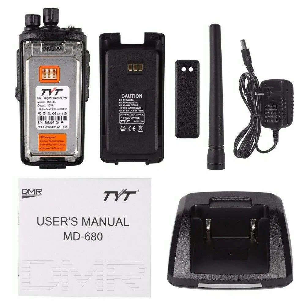 Tyt MD-680 Dmr Hot Sale China Encryption Waterproof Transceiver Explosion-Proof Intercom Radio Walkie Talkie