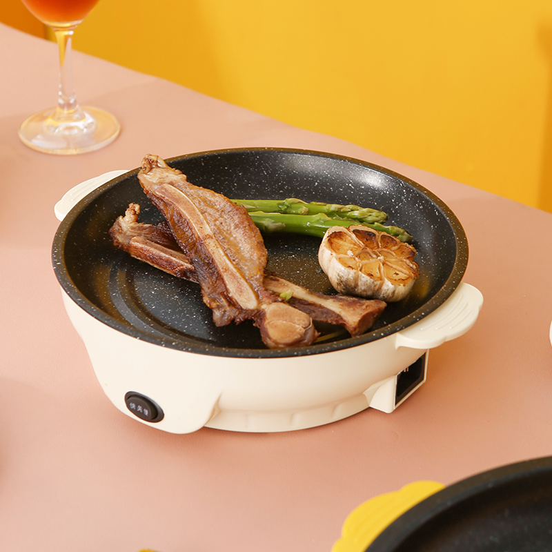 Kaiershi Non-Stick Electric Fry Pan with 2 Heat Levels & Auto Shut-off