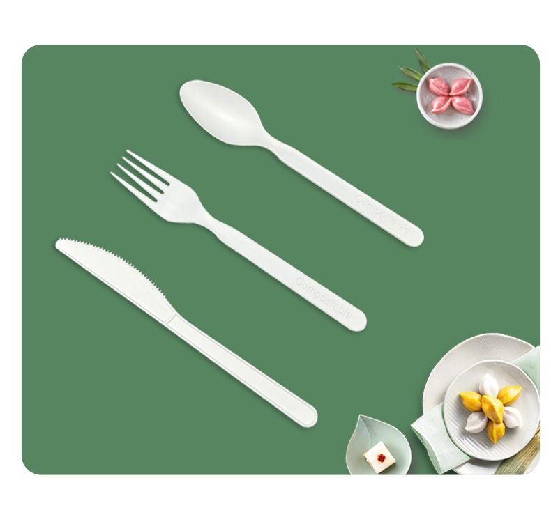 Factory Price 100% Compostable Biodegradable Tableware PLA Cutlery Knife Fork Spoon