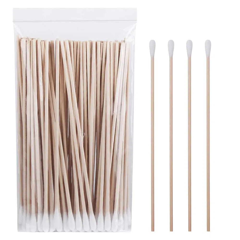 2024 Eco-Friendly Cleaning 115mm Wooden Cotton Bud Swabs