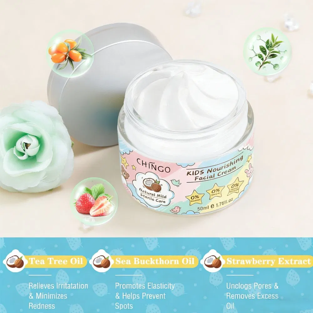 Natural Mild Kids Nourishing Facial Cream Soothing Hydrating Reduces Redness Irritation