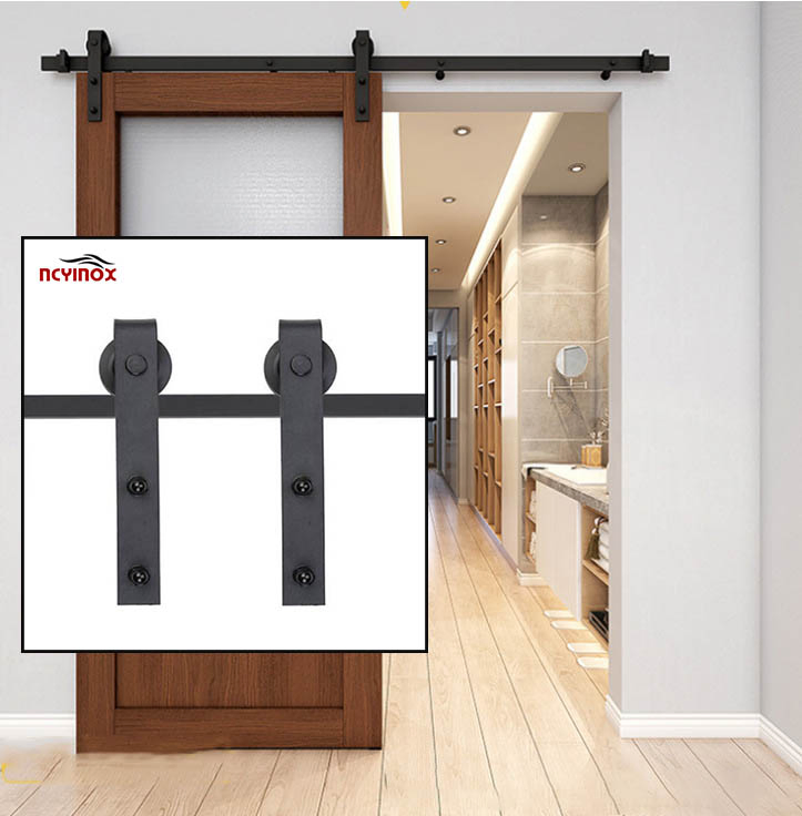Ceiling Mounted Metal Sliding Barn Door Hardware Fittings Wrought Iron Sliding System Accessories for Doors