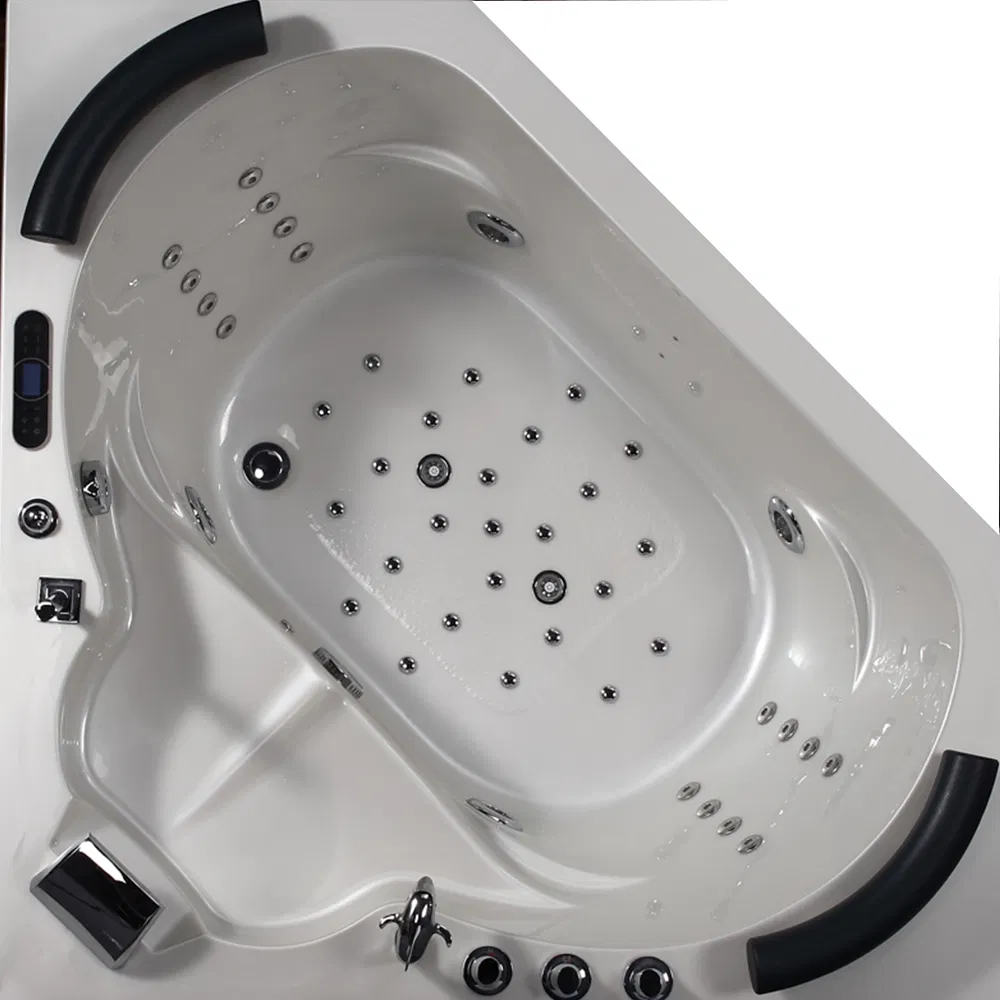 Угловая ванна для двоих с подголовником