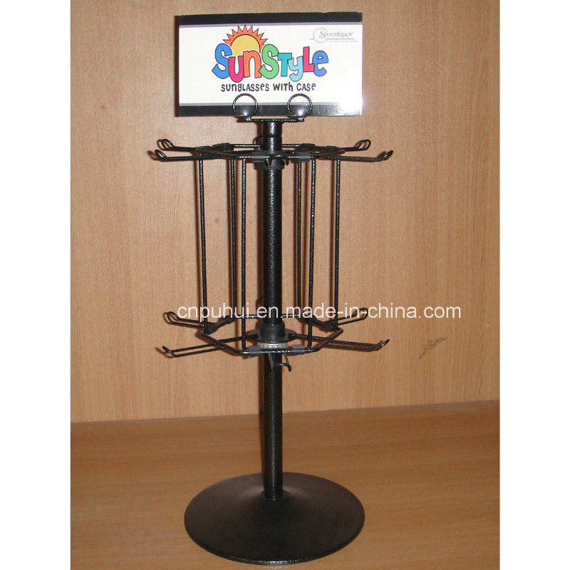 Counter Top Spinning Metal Prong Hooks Fishing Rods Retail Display Rack (PHY188)