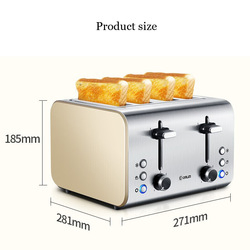 Silver Stainless Steel Toaster Toaster with 500g Capacity
