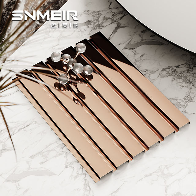 Nterior and Exterior Walldecoration Stainless Steelfluted Decorative Rose Gold Mirror Black Brushed Panel for Walldecoration