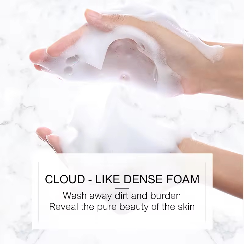 Vitamin C Facial Cleanser Hyaluronic Acid Infused Deep Cleansing Moisturizing Foam for Pore Cleaner Face