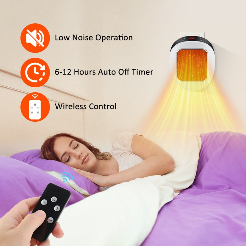 Compact Electric Wall Heater with Remote Control for Cozy Spaces