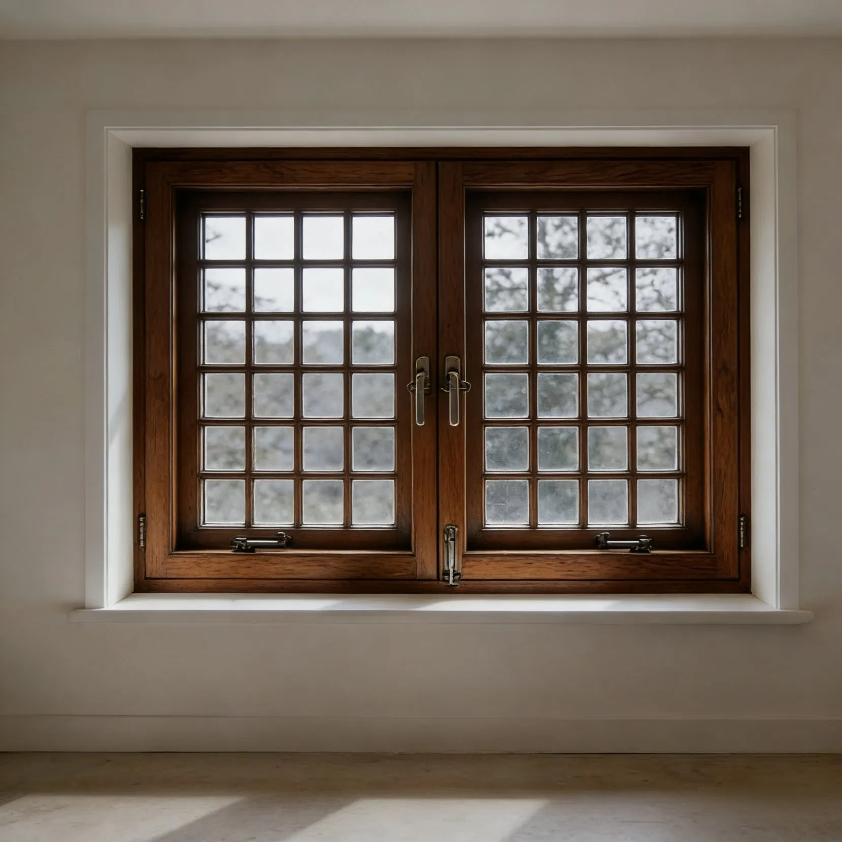 Chinese-Style Antique Solid Wood Composite Windows, Custom Sizes Available
