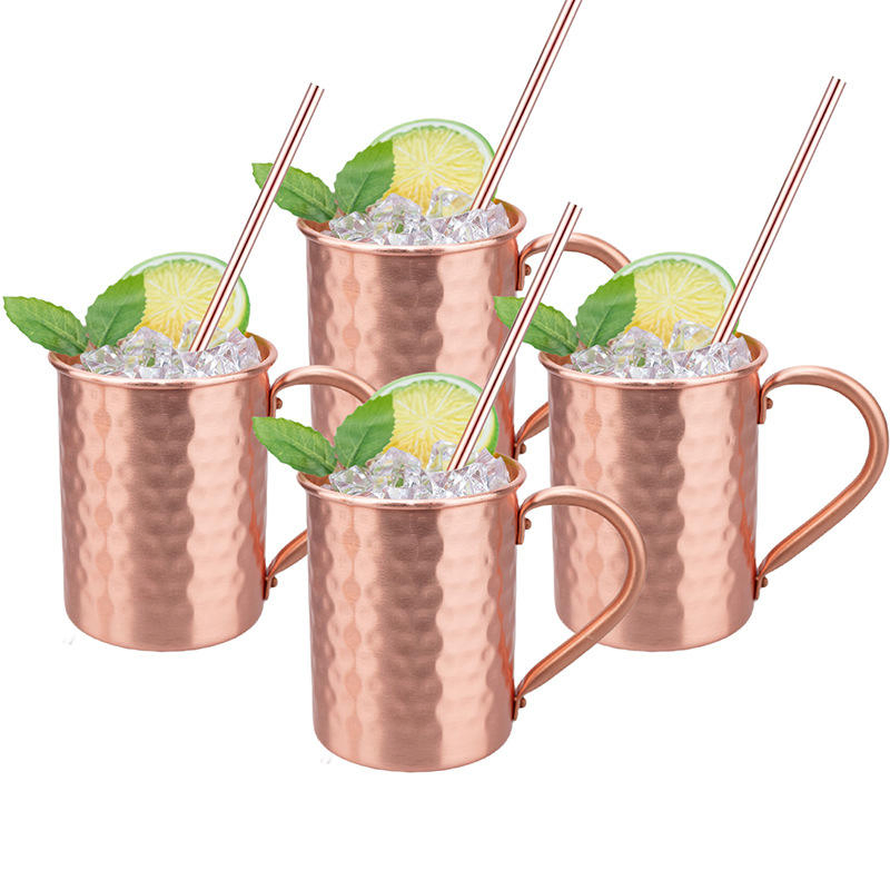 Медная кружка Moscow Mule с соломинкой, набор