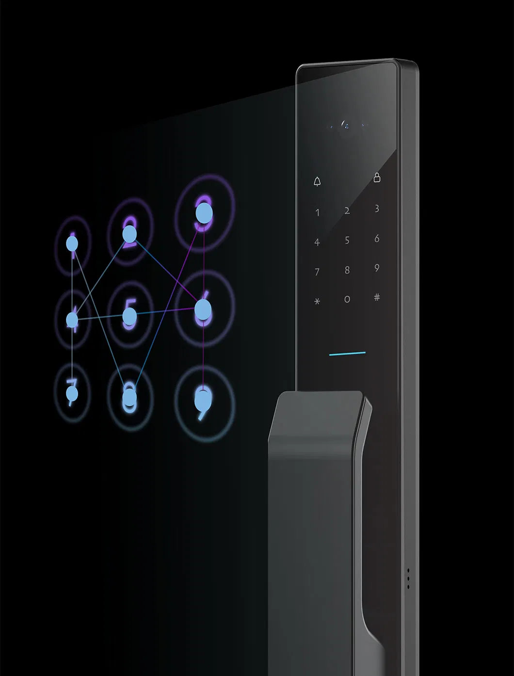 Facial Recognition Smart Door Lock Camera WiFi Biometric Smart Lock Electromagnetic Lock Door Handle Lock