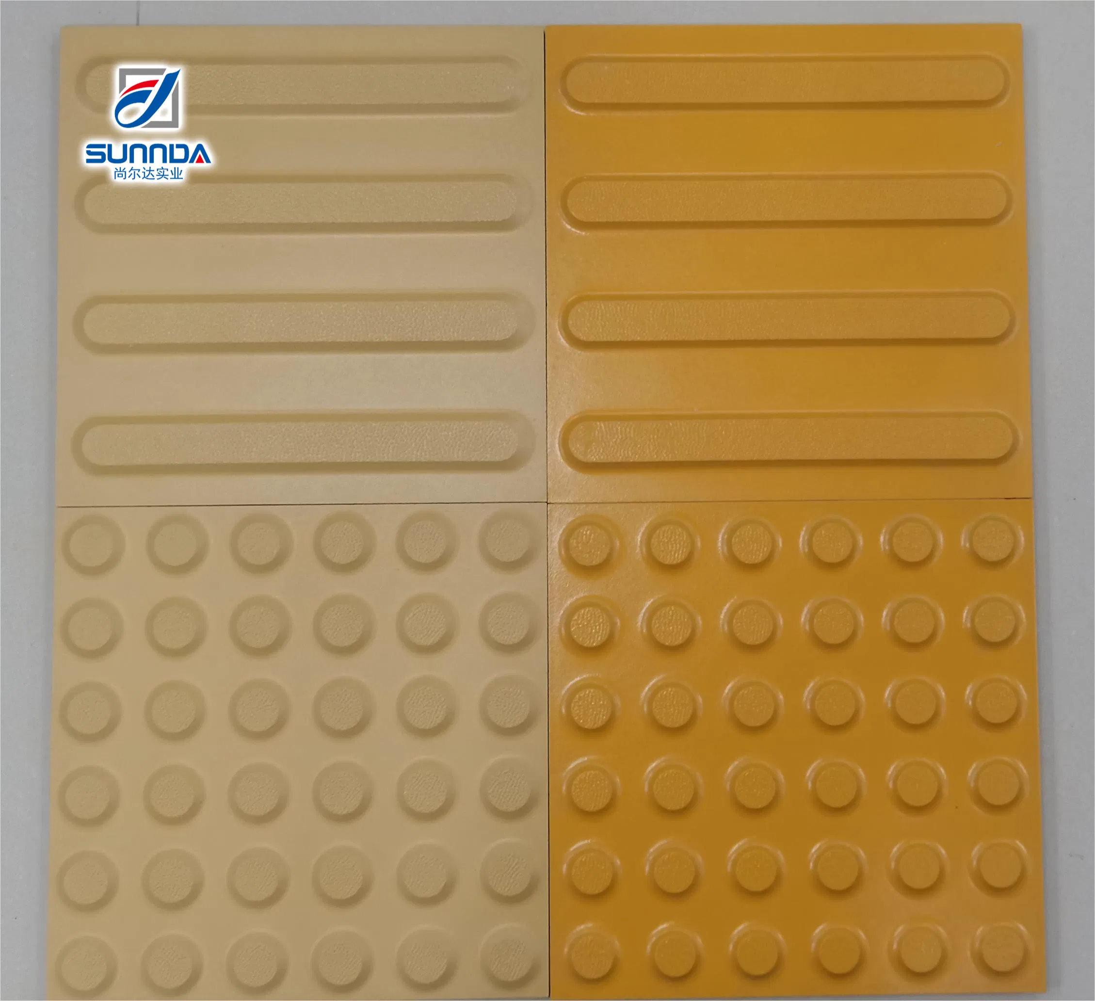 Non Slippery Full Body Rectified Edges Ceramic Porcelain Guide Tactile for Sidewalk Outside Floor for Blind People Exterior Outdoor Guide Porcelain Tiles