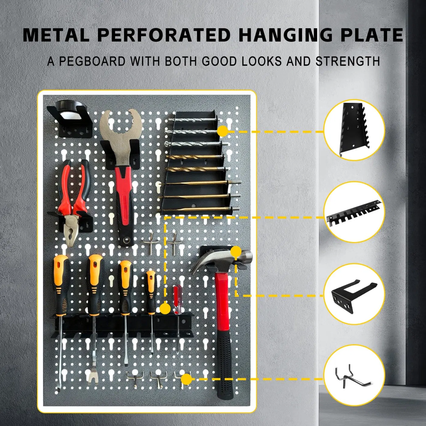 Perforated Tool Wall Metal Tool Wall for Hanging Screwdriver and Plier