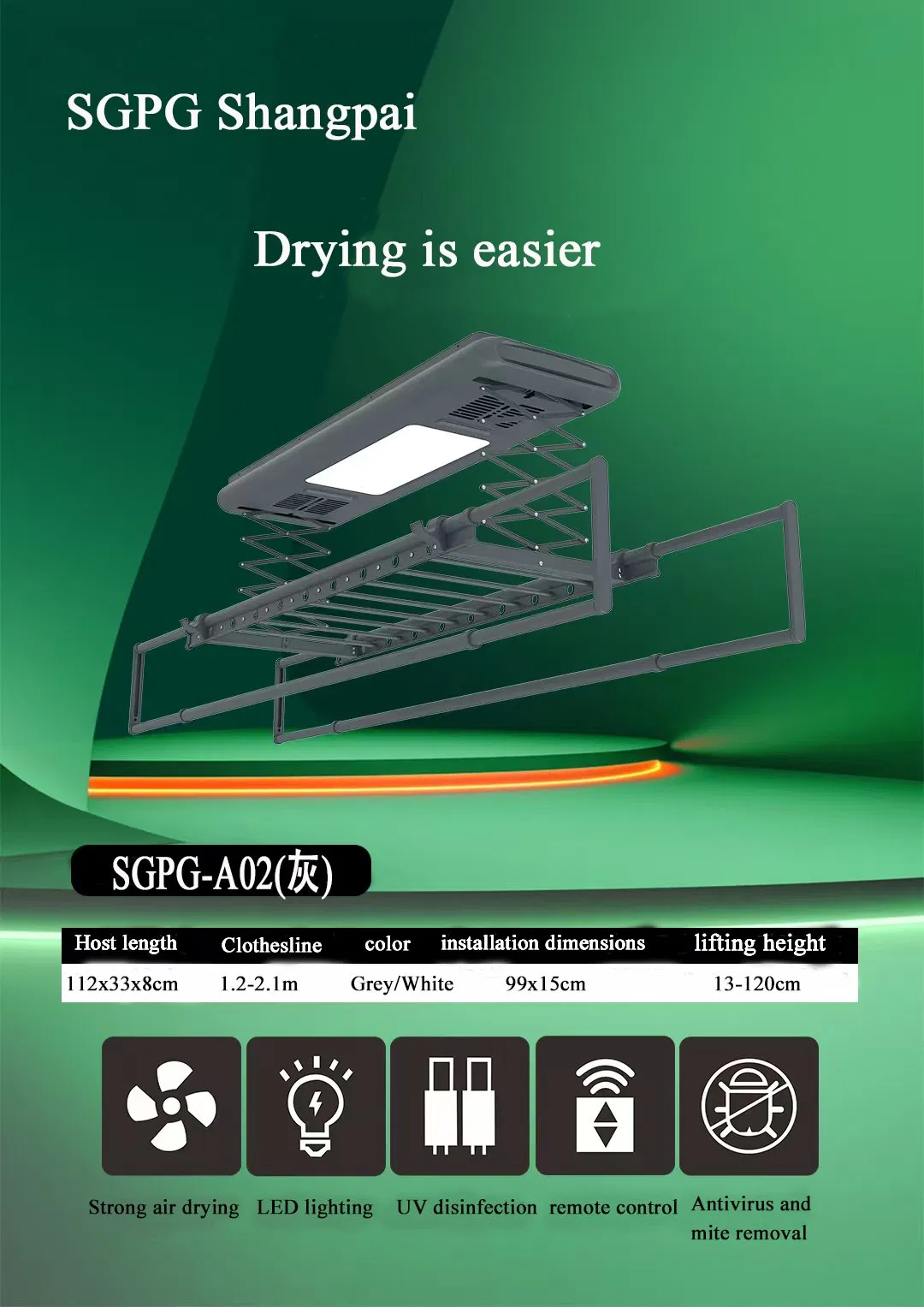 Wall-Mounted Foldable Clothes Drying Rack for Space Saving