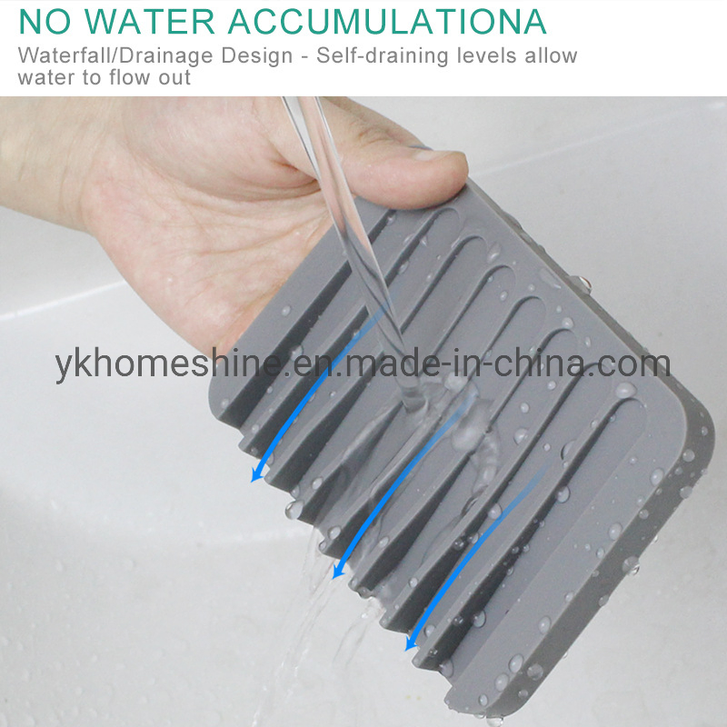 Waterfall Drainer Silicone Soap Holder for Bathroom
