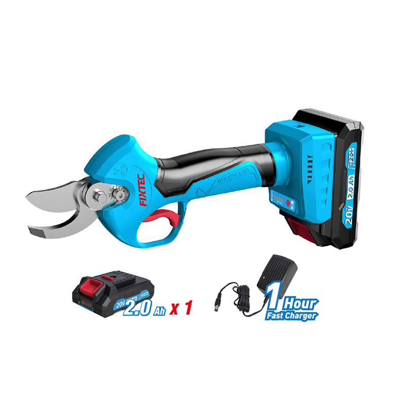 Fixtec 20V Cordless Electric Pruner Brushless Electric Pruning Shears Tree Pruner Branch Cutter with Sk5 Blade for Gardening Treetrimming