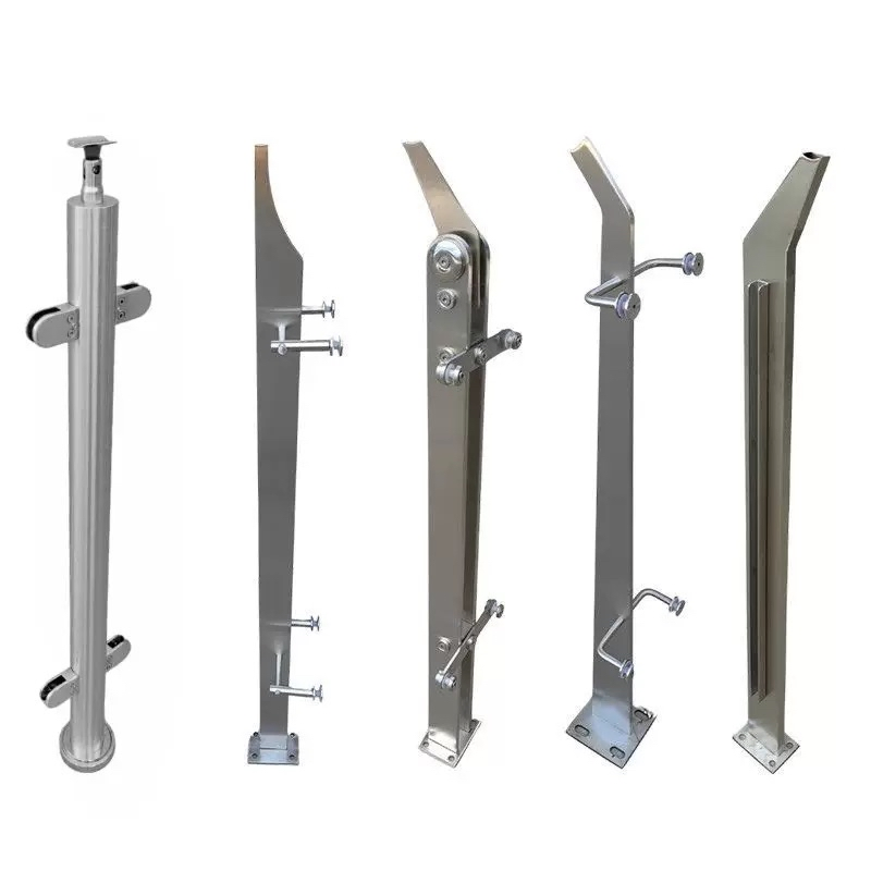 2 " Stainless Steel Balustrade Post with Side Channel for an Outdoor Balcony Fence Project
