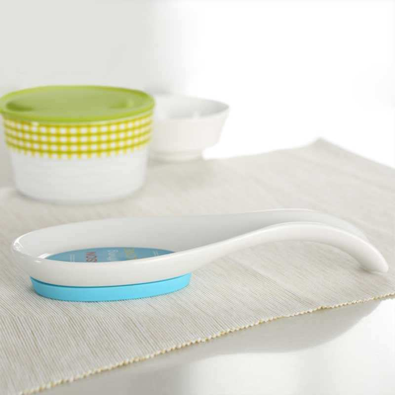 Dtk New Design Ceramic Soup Spoon Kitchen Dinner Ceramic Long Soup Spoon