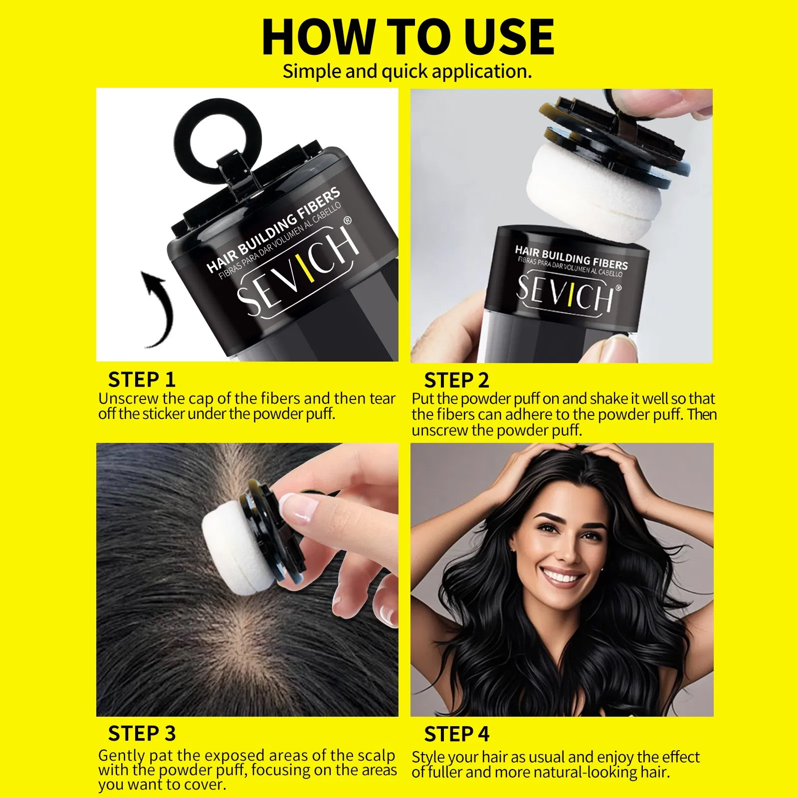 Wholesale Waterproof Natural Thickening Hair Lose Concealer 4.5g Hair Building Fiber Powder
