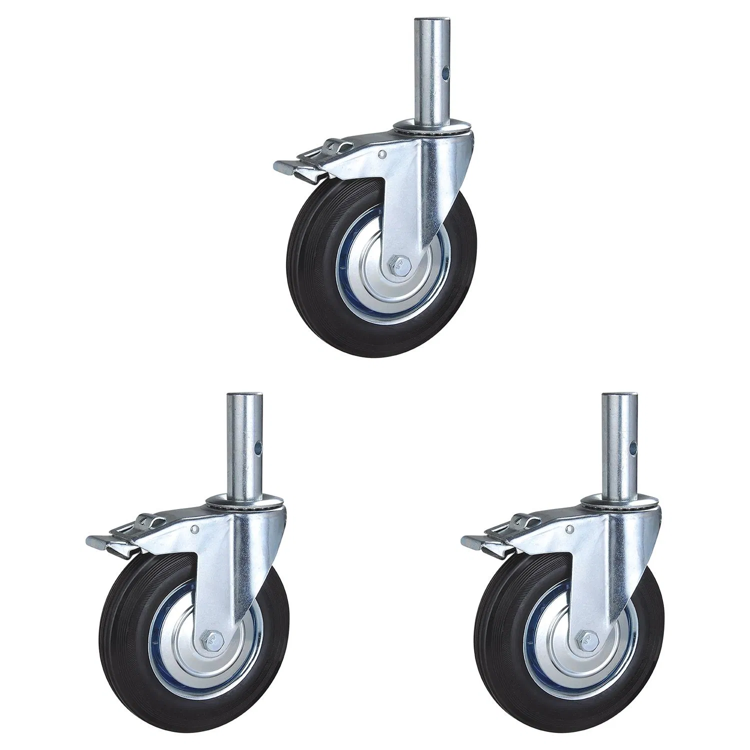 Swivel Rubber Castor W/Double Brake, 1158#