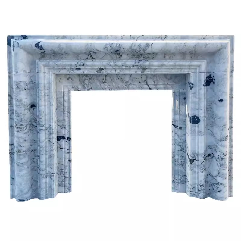 House Decorative Fire Place Hand Carved White Statuary Marble Fireplace Mantel