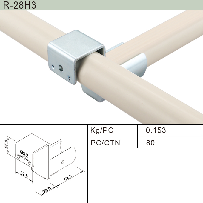 Roller Track Connector for Kaizen-Lean Manufacturing Pipe Joint System (R-60H1)