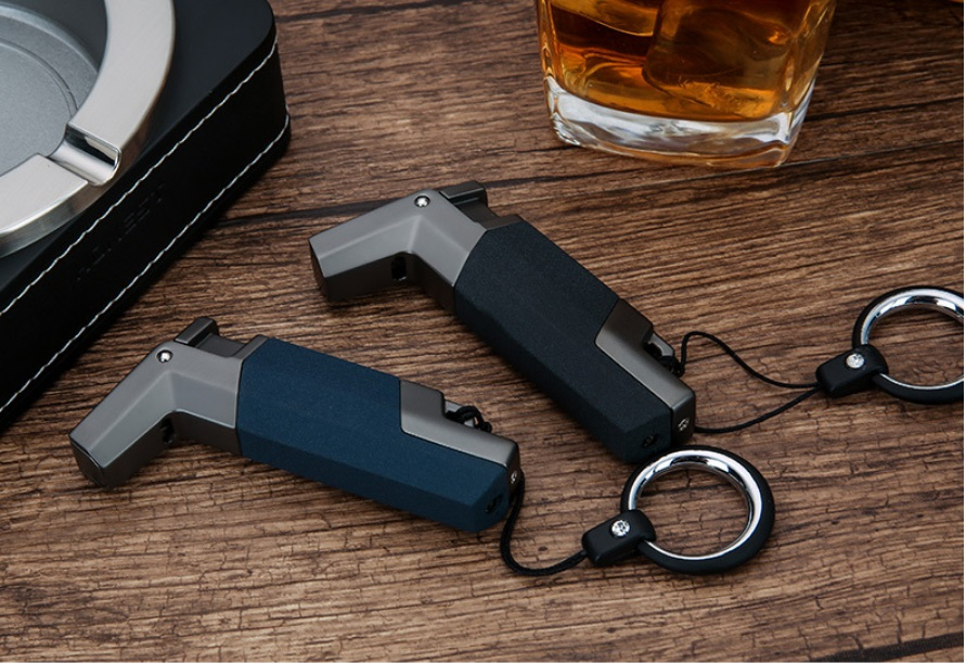 Wholesale Mini Torch Lighter Handheld Refillable Jet Flame Blow Torch Lighter Custom with Key Chain