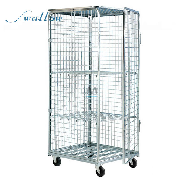 Heavy Duty Moving Hand Trolleys, Laundry Roll Container Roll Cage Fixed Construction