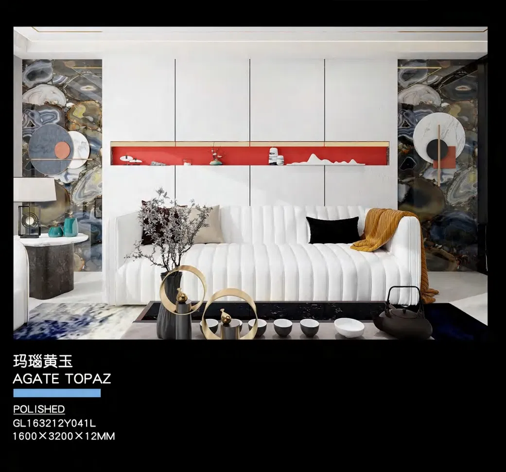 Big Size Sintered Stone Slab Matte Polished Satin Surface Marble Landscape Painting Design for Accounter Top House Hotel Villa