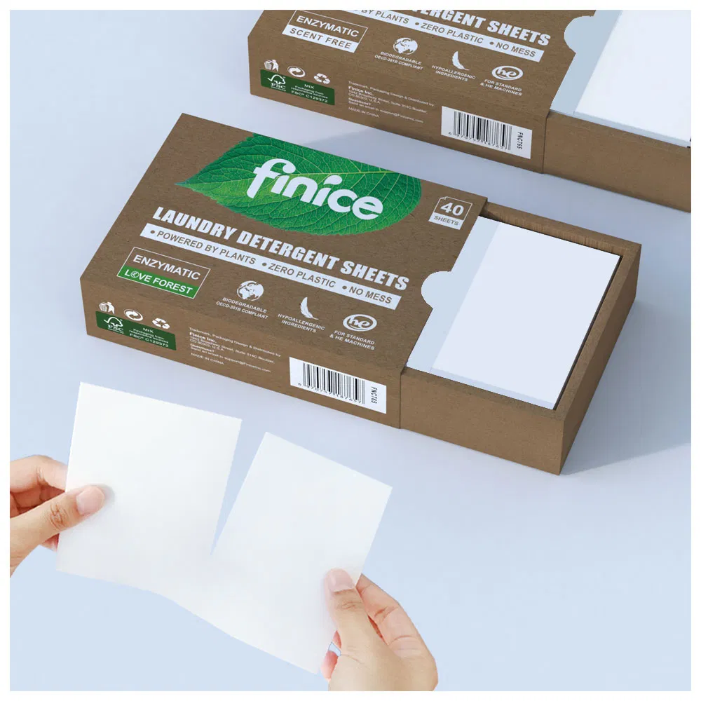 Fnc766 ODM OEM Factory Price Wholesale Washing Clothes Sheet Eco Friendly Biodegradable Laundry Detergent Strips